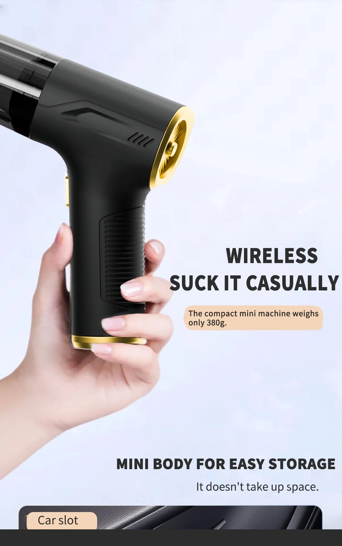 CENRR 98000PA Mini Car Vacuum Cleaner Cordless Powerful Wireless Car Cleaner HandHeld Portable Vacuum Cleaner Air Gun