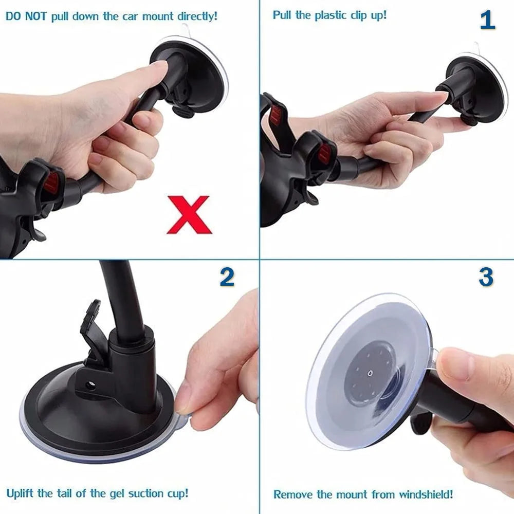 360° Rotating Car Phone Holder Universal Windshield Dashboard Mount Cellphone Stand  GPS Phone Flexible Bracket Auto Accessories