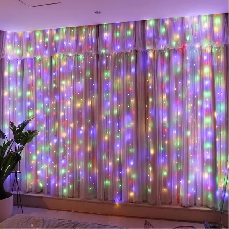 6/4/3M USB Curtain String Lights 8 Modes Fairy Light Bedroom Home Christmas Tree Garland Light Wedding Christmas Holiday Decor