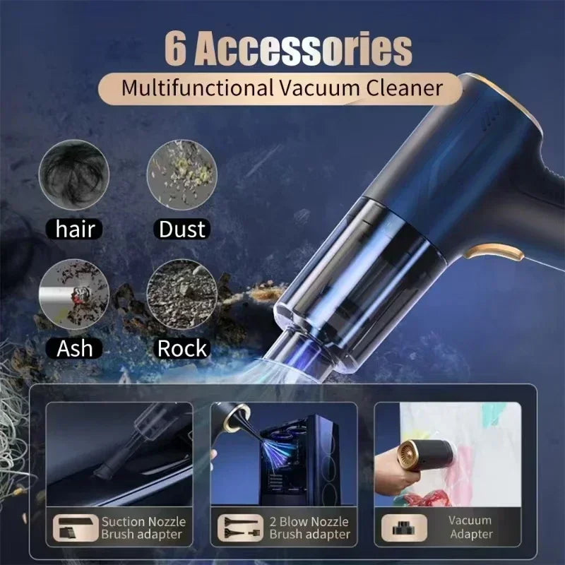 CENRR 98000PA Mini Car Vacuum Cleaner Cordless Powerful Wireless Car Cleaner HandHeld Portable Vacuum Cleaner Air Gun