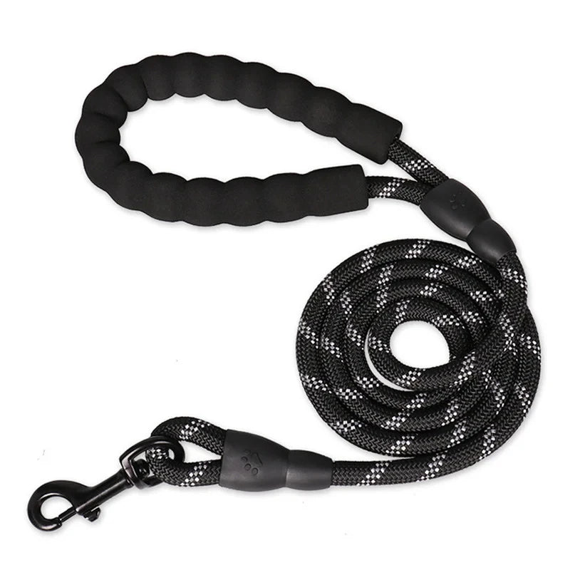 Reflective Dog Leash With Comfortable Padded Handle - Double Heavy Duty Traction Rope For Strong Dogs - Enhance Safety And Contr