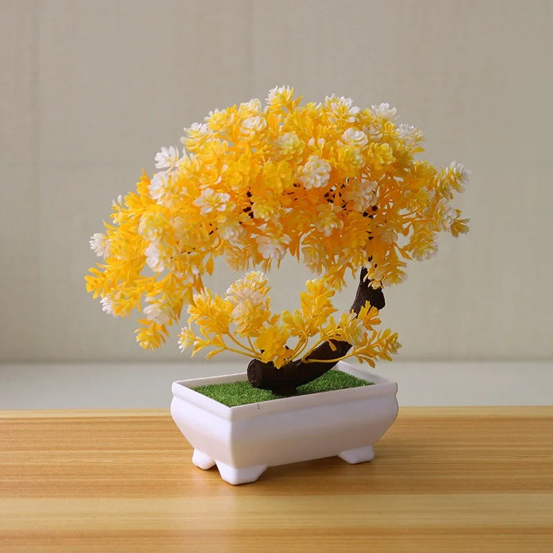 Artificial Plastic Plants Bonsai Small Tree Fake Flower Room Living Room Table Decoration Home Wedding Garden Decor Ornaments