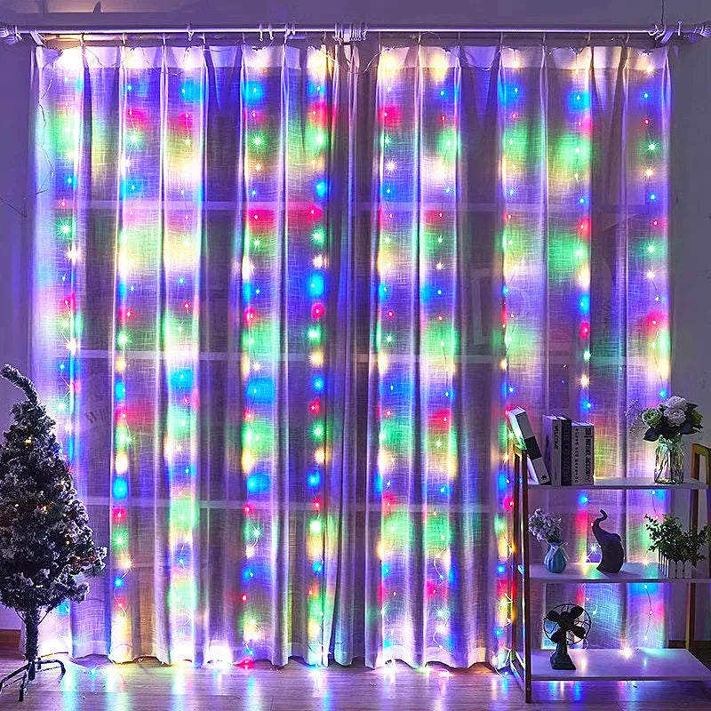 3M LED Curtain Garland on The Window USB String Lights Fairy Festoon Remote Control Christmas Wedding Decorations for Home Room