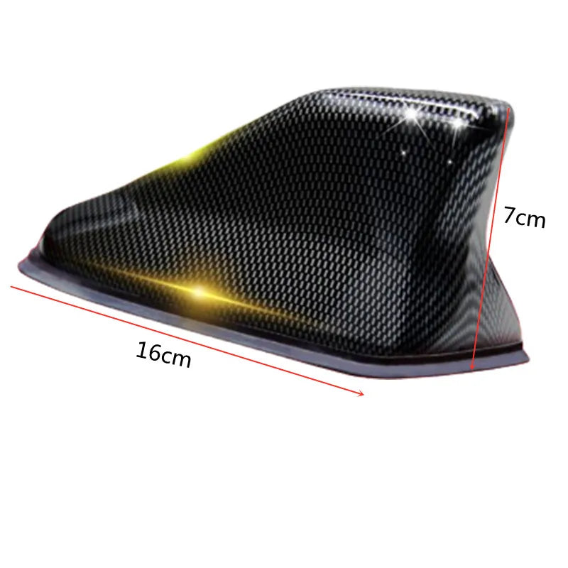 Universal Carbon Fiber Look Car Roof Top Mount Shark Fin Aerial Antenna Toppers Auto Radio AM FM Antenna Signal Amplifier Aerial