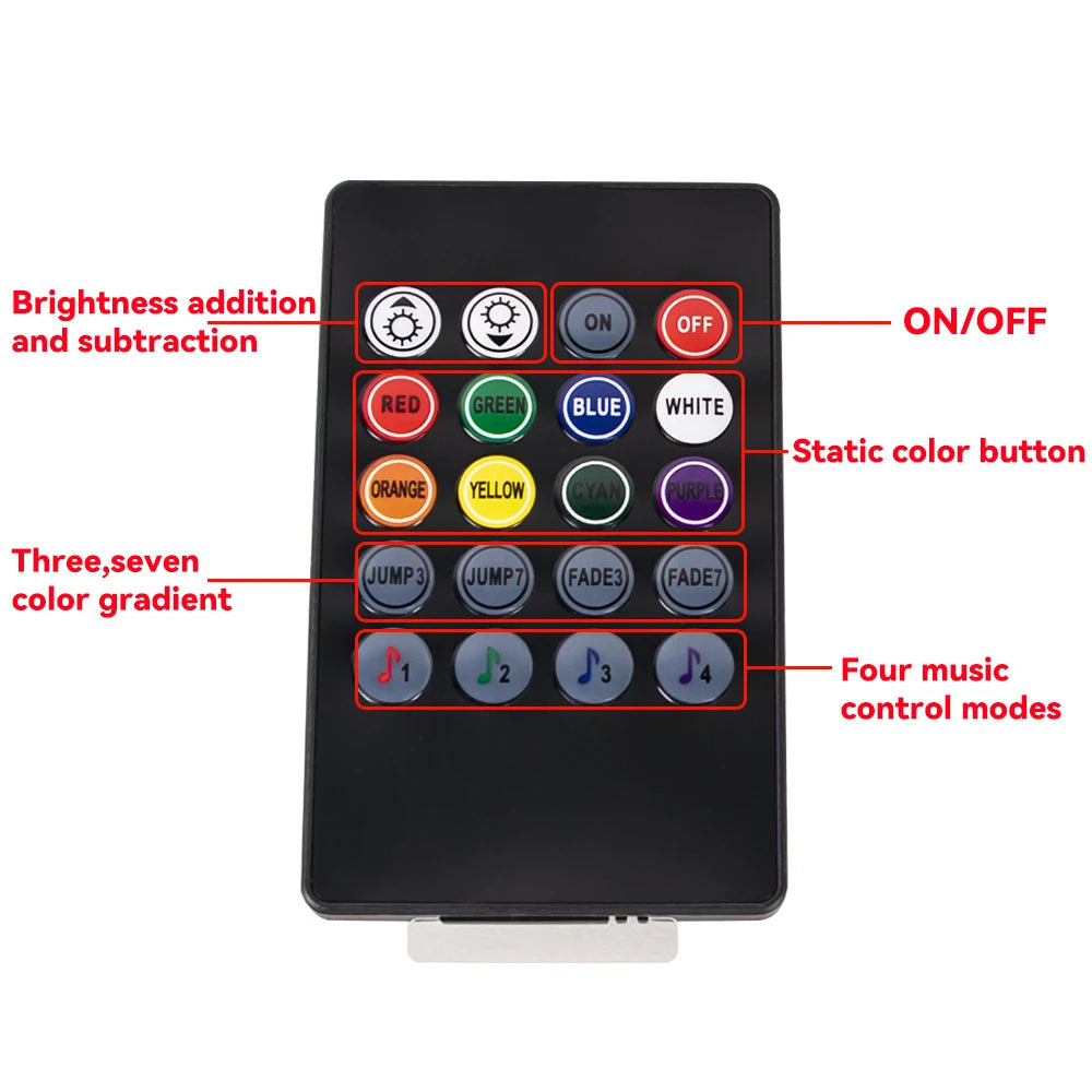 Neon 48 72 LED Car Interior Ambient Foot Light with USB Wireless Remote Music App Control Auto RGB Atmosphere Decorative Lamps