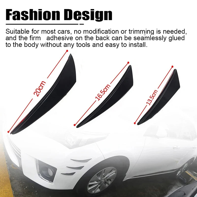 6Pcs/Set Universal Front Bumper Lip Diffuser Splitter Fins Body Spoiler Car Tuning Canards Valence Car Decoration Decoration