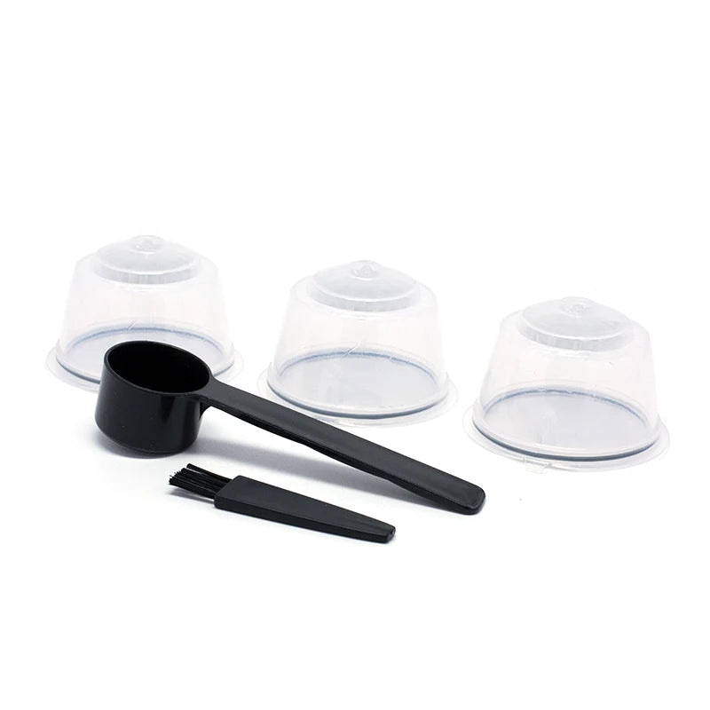 3Pcs Fit For Dolce Gusto Coffee Filter Cup Reusable Coffee Capsule Filters For Nespresso With Spoon Brush