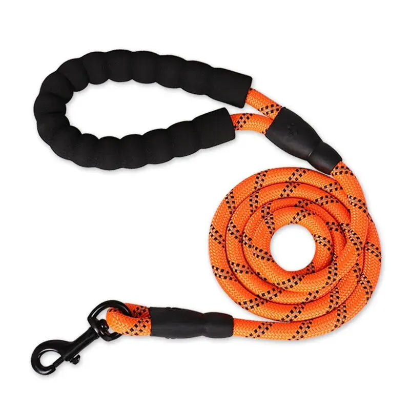 Reflective Dog Leash With Comfortable Padded Handle - Double Heavy Duty Traction Rope For Strong Dogs - Enhance Safety And Contr