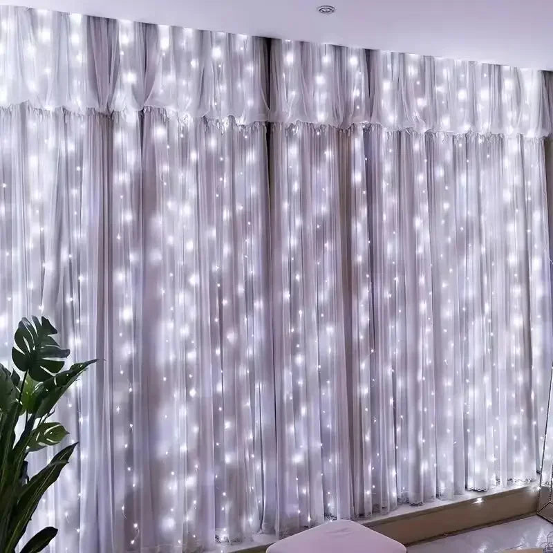 6/4/3M USB Curtain String Lights 8 Modes Fairy Light Bedroom Home Christmas Tree Garland Light Wedding Christmas Holiday Decor