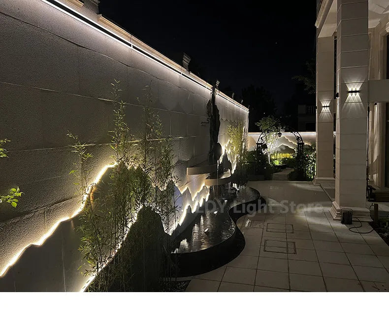 Outdoor wall lamp IP65 waterproof corridor staircase lamp LED long wall lamp outdoor balcony lamp entrance villa garden light