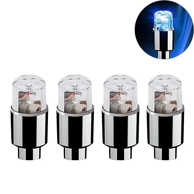 4Pcs Colorful LED Wheel Valve Lights Motorcycle Car Wheel Tire Valve Caps Universal Dustproof Bicycle Valve Cover