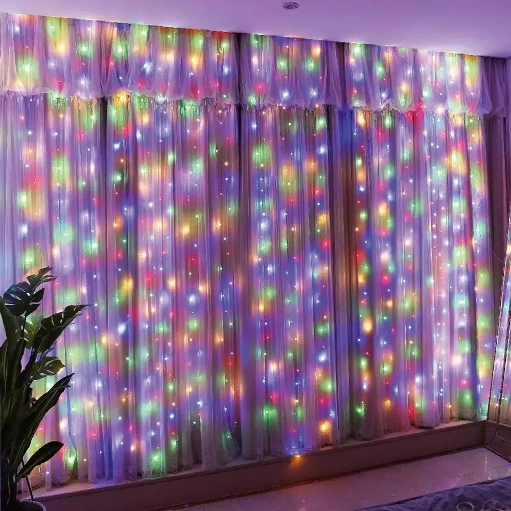 6/4/3M USB Curtain String Lights 8 Modes Fairy Light Bedroom Home Christmas Tree Garland Light Wedding Christmas Holiday Decor