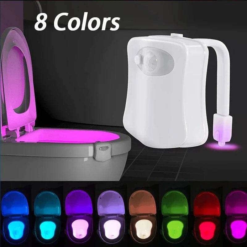 Toilet Seat Smart Motion Sensor Night Light 16/8 Colors Waterproof Backlight For bathroom Toilet Bowl LED Lamp Light WC