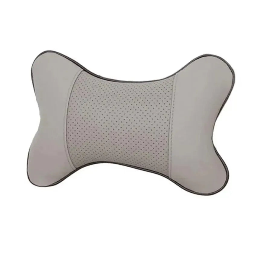 Car Neck Pillows Both Side Pu Leather 1pcs Pack Headrest For Head Pain Relief Filled Fiber Universal Car Pillow