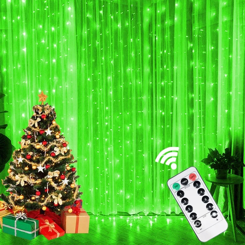 6/4/3M USB Curtain String Lights 8 Modes Fairy Light Bedroom Home Christmas Tree Garland Light Wedding Christmas Holiday Decor