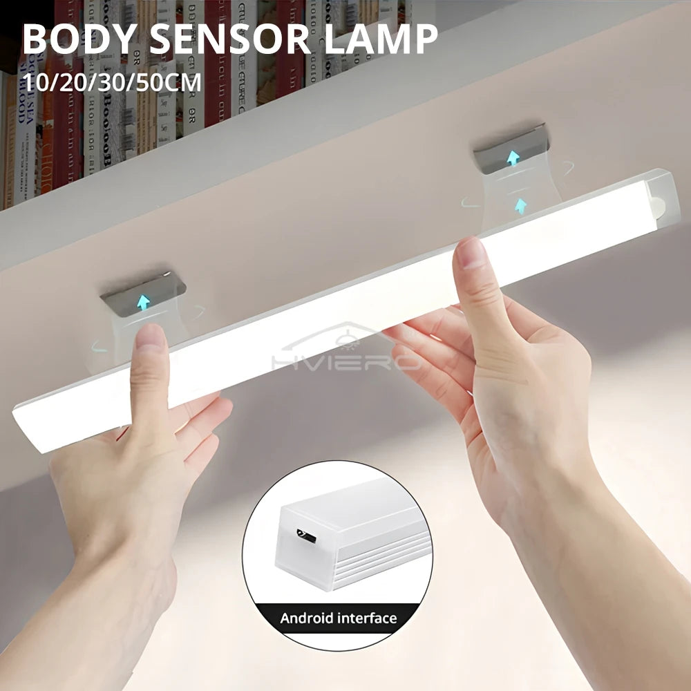 Motion Sensor Light Wireless LED Night Light USB Rechargeable Light Cabinet Wardrobe Lamp Staircase Backlight For Kitchen LED