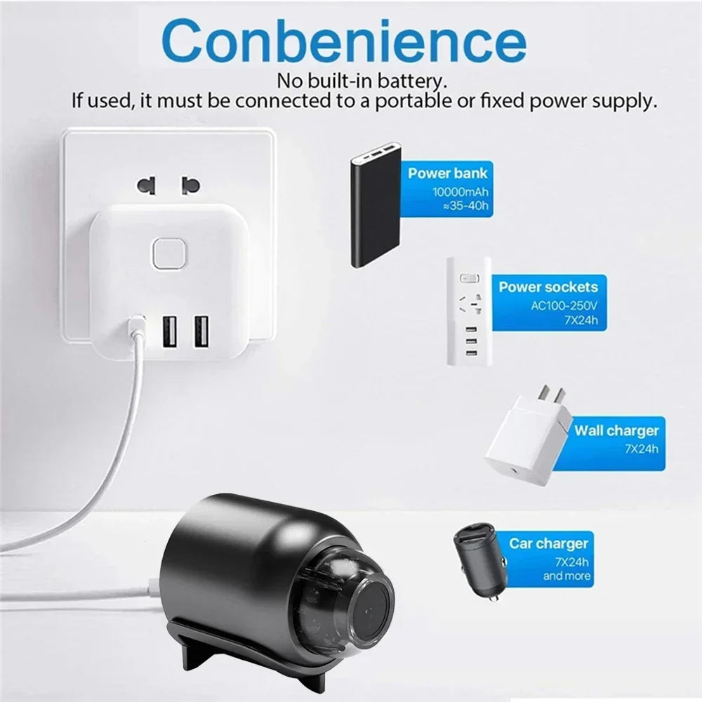 NEW X5 Mini Camera HD1080P Compact Wireless WIFI Camera with Cyclic Recording Function Suitable for Outdoor Camping at Home