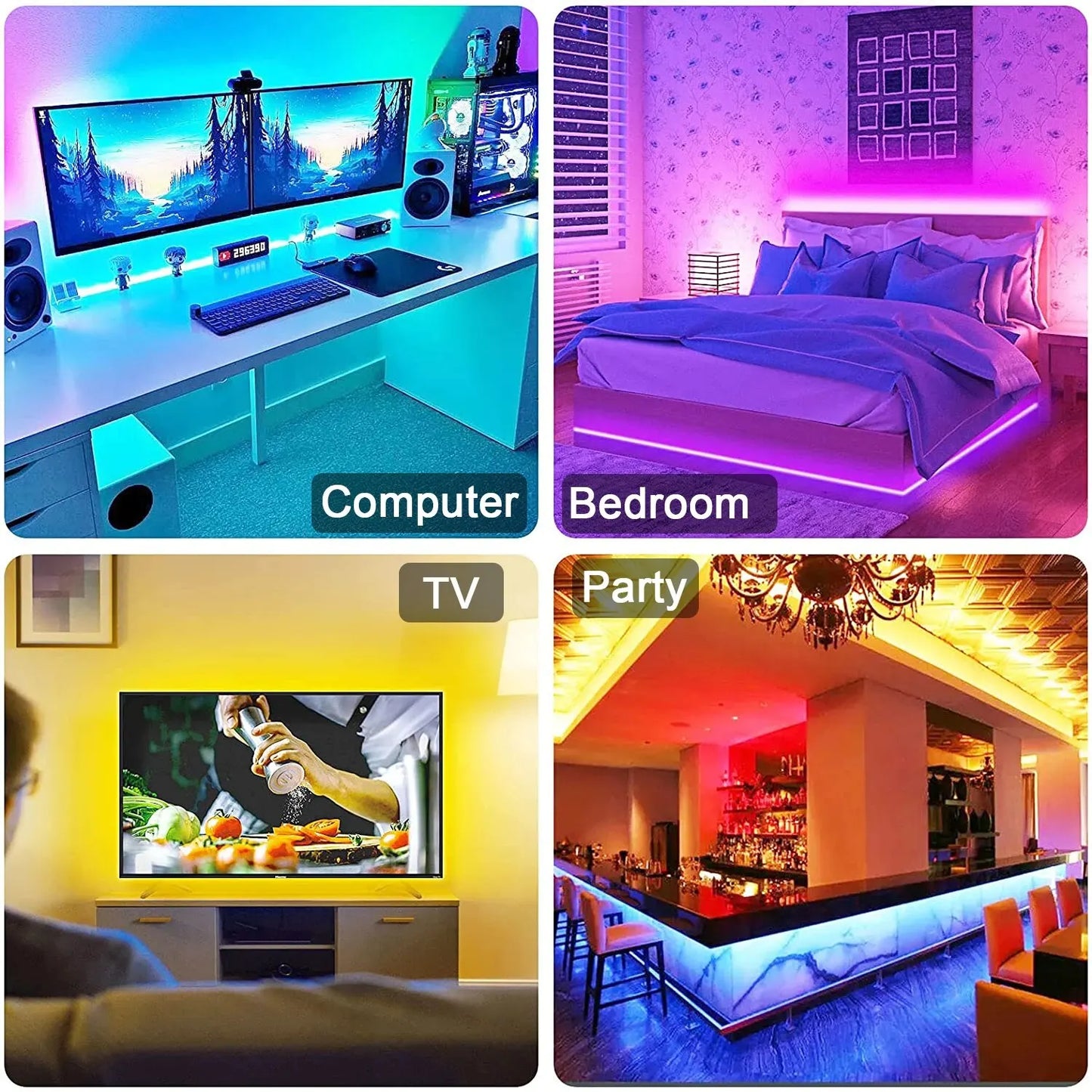 Led Lights for TV RGB Led Strip Light Bluetooth Control 5V USB Led Tape Flexible Ribbon for TV Backlight Room Decoration