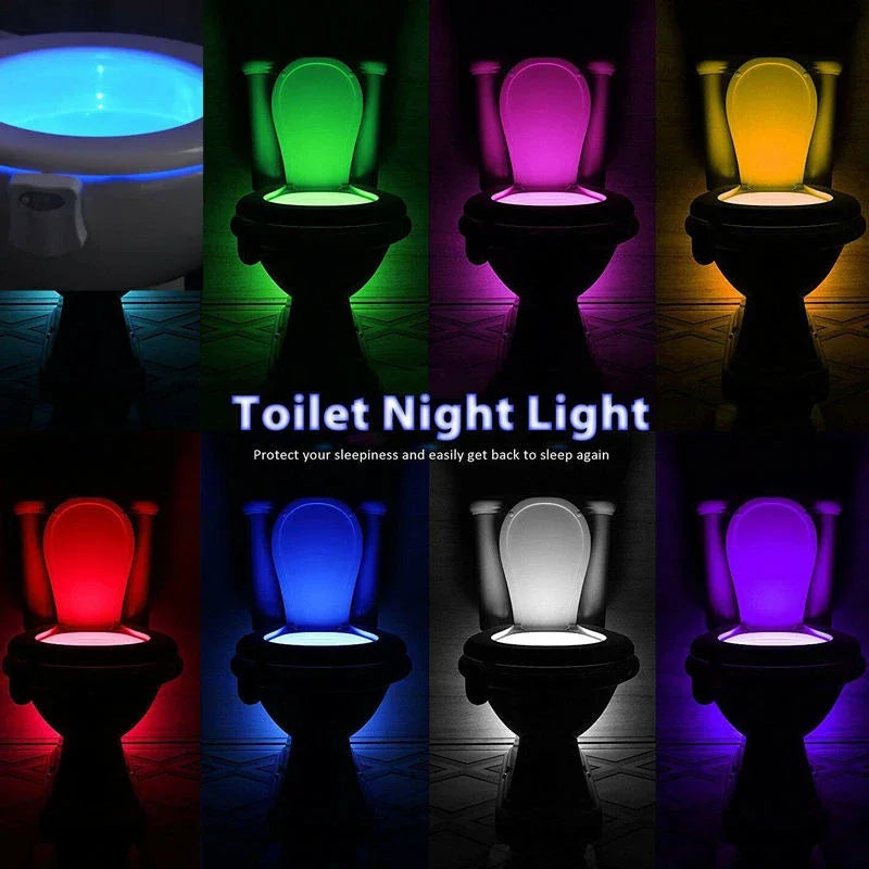 Toilet Seat Smart Motion Sensor Night Light 16/8 Colors Waterproof Backlight For bathroom Toilet Bowl LED Lamp Light WC